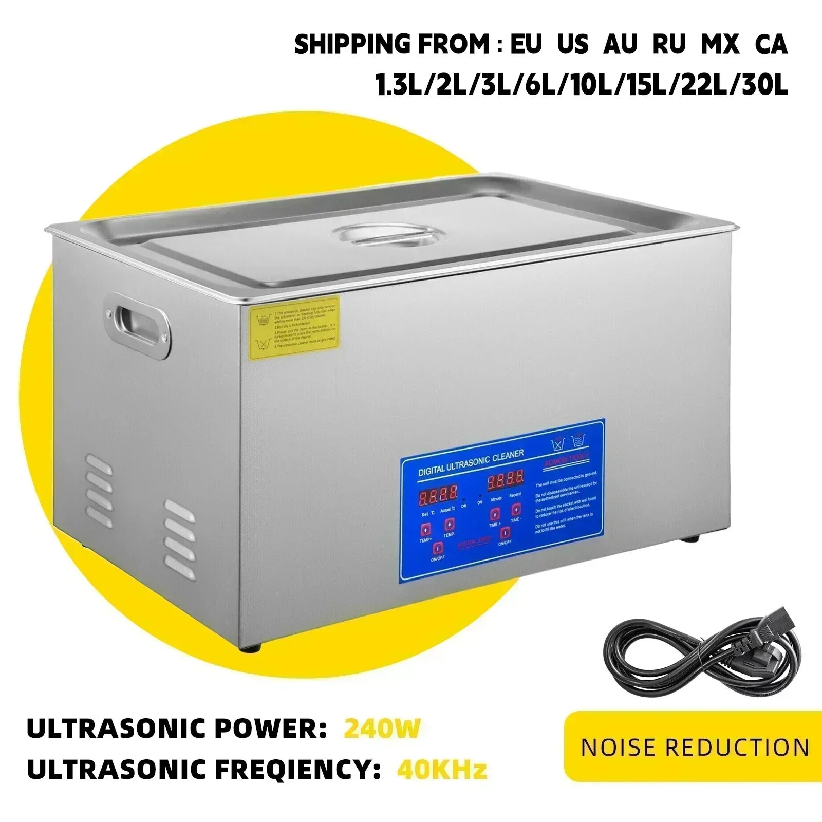 SIHAO 1.3L 2L 3L 6L 10L 15L 22L 30L Ultrasonic Cleaner Lave-Dishes Portable Washing Machine Diswasher Ultrasound Home Appliances Hauptbild