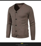 2024 M-5XL Herbst Herren Strickjacke Dünner V-Ausschnitt Basic Elastisch Slim Fit Dünner Pullover Einfarbig Freizeit Vielseitige Jacke