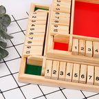 Vierseitige Klappkarten-Spiele Intellektuelles Lernspiel Box Würfel Spielzeug Eltern-Kind-Spiele Shut The Box Holz-Zahlen-Spiel Brettspiele