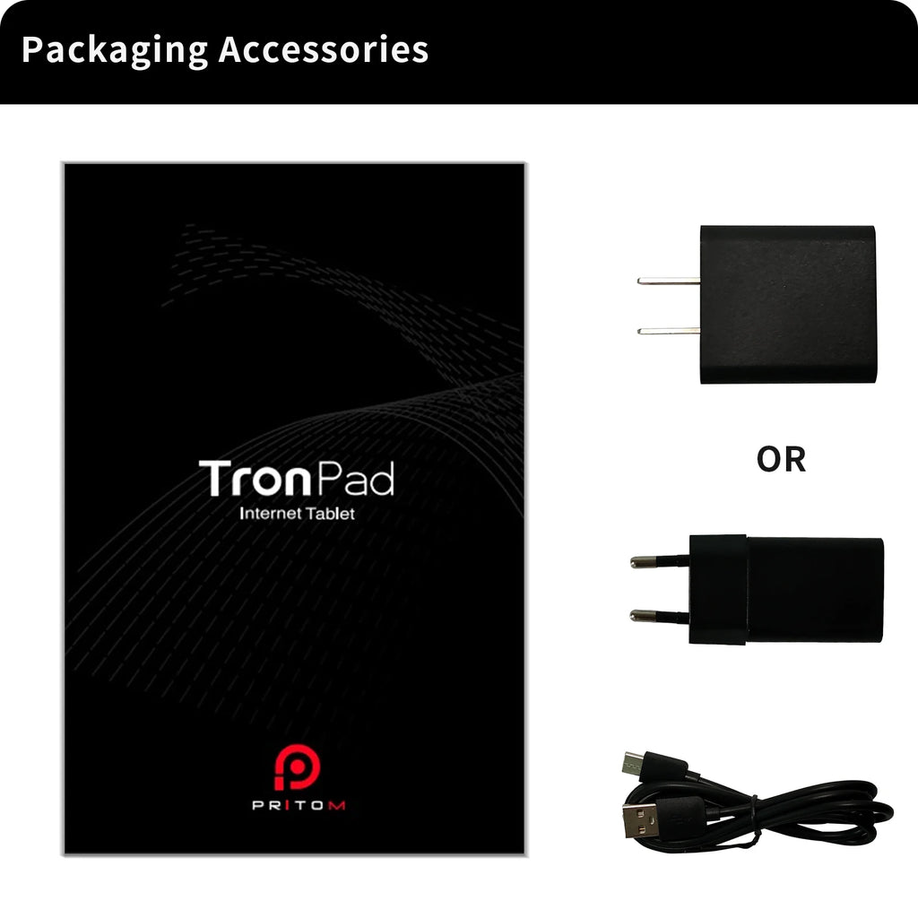 PRITOM 7 Zoll Tablet PC 32 GB Android 11 mit Quad-Core-Prozessor HD-IPS-Display Dual-Kamera WiFi mit PU-Schutzhülle