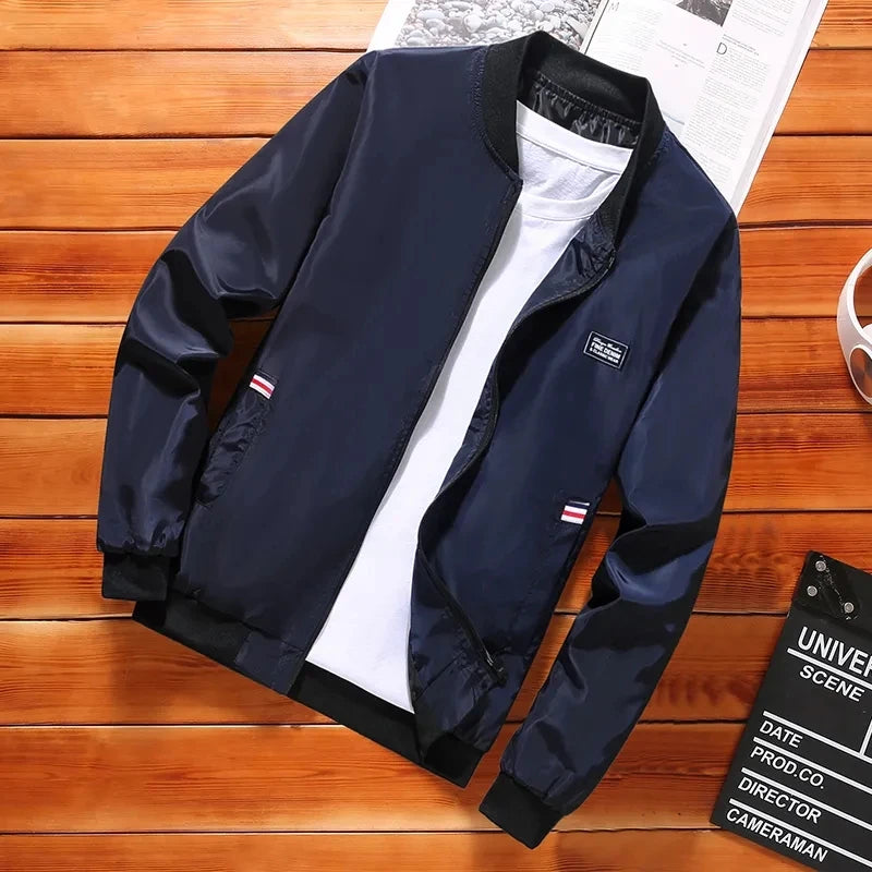 Herren Leichte Windjacke Frühling Herbst Jacke Mantel Herren Winddichte Outdoor Lässige Stilvolle Reißverschlusstaschenjacke