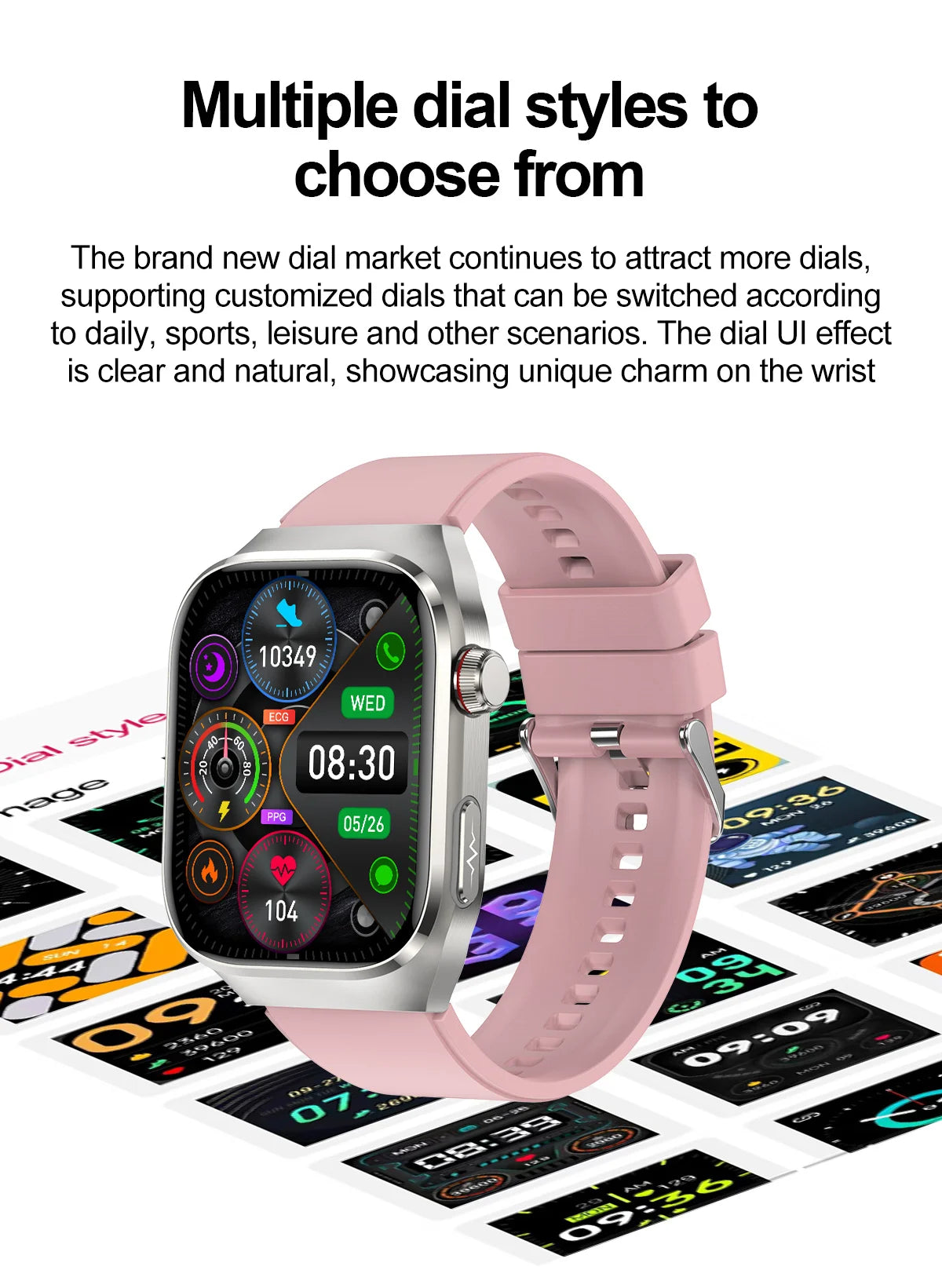 2026 Neue Pflegegrad-Harnsäure-Blutfettwerte Smartwatch Herren EKG+PPG Blutdruck Herzfrequenz Bluetooth Anruf Gesundheits-Smartwatch