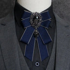 Fashion Ribbon Ribbon Bowtie Rhinestone Crystal Bow Tie Fabric Cloth Art Handmade Neck Tie For Men and Women