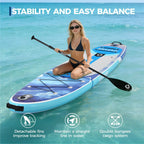 Aufblasbares Stand-Up Paddleboard Komplettset mit verstellbarem Paddel/Handpumpe für Wassersport und Surfen im Freien