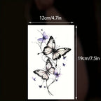 1 Stück modischer cooler temporärer Tattoo-Aufkleber, buntes Paar Fake-Tattoo, Einweg-Schmetterlingsdesign