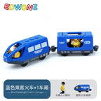 Hölzernes Elektroauto-Set Magnetischer Elektrozug mit kleiner Puppe Druckguss-Steckspielzeug-Set Kompatibel mit Eisenbahn-Holzschienenbahn