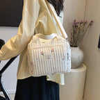 Niedliche Bären Wickeltasche Baumwolle Reißverschluss Windeltasche Damen Handtasche Windel-Caddy Organizer Baby Umstands-Reisetasche