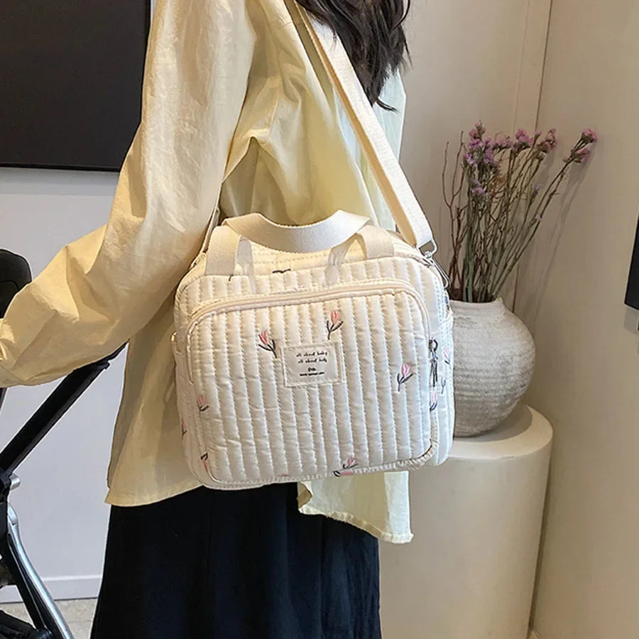 Niedliche Bären Wickeltasche Baumwolle Reißverschluss Windeltasche Damen Handtasche Windel-Caddy Organizer Baby Umstands-Reisetasche