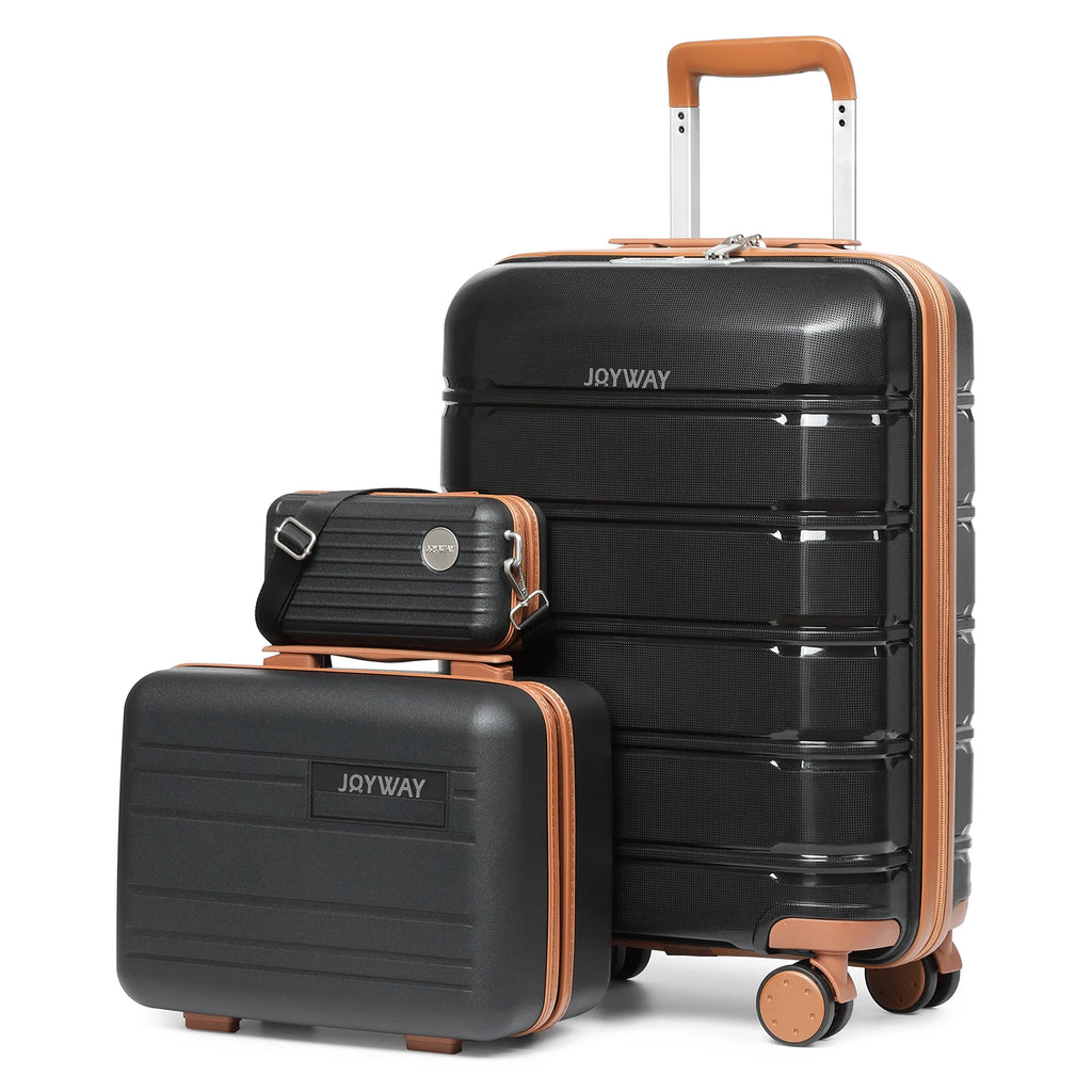 Joyway Reisegepäck-Sets, stilvolles Handgepäck und Koffer-Set, robust, langlebig, kratzfest, TSA-Schloss, Spinner-Räder
