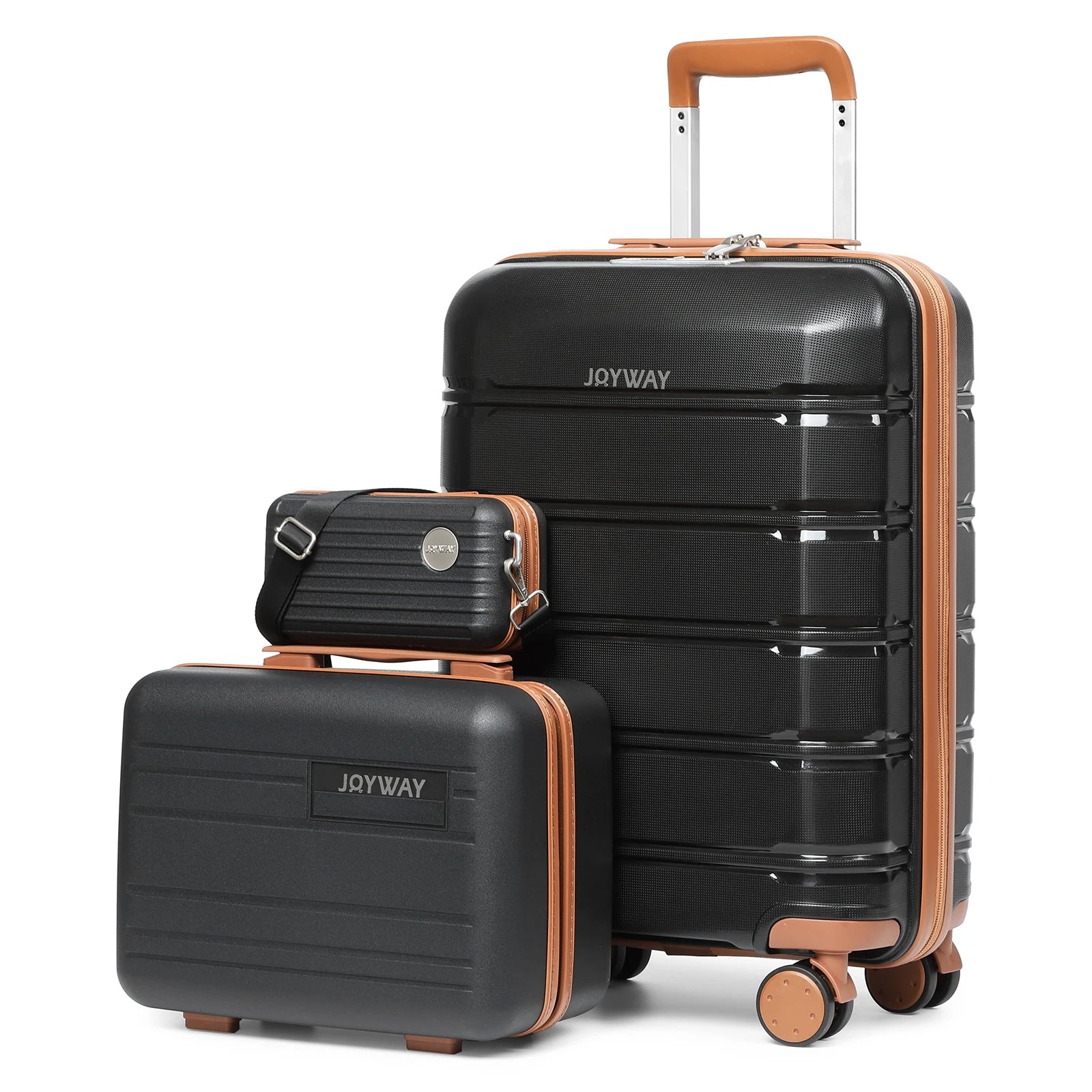 Joyway Reisegepäck-Sets, stilvolles Handgepäck und Koffer-Set, robust, langlebig, kratzfest, TSA-Schloss, Spinner-Räder