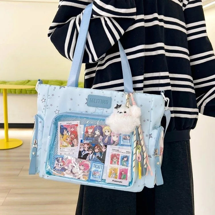 Neue Y2K Süße Japanische Ita Bag Lolita Mädchen Transparente Umhängetasche Große Kapazität Umhängetasche Lässige Tasche DIY Display Handtaschen