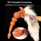 3-10cm Großer Analsex Plug mit Schwanz Sexspielzeug für Erwachsene Spiele Paare DIY Cosplay Großer Butt Plug Silikon Weich Lang Anal Beads Frauen