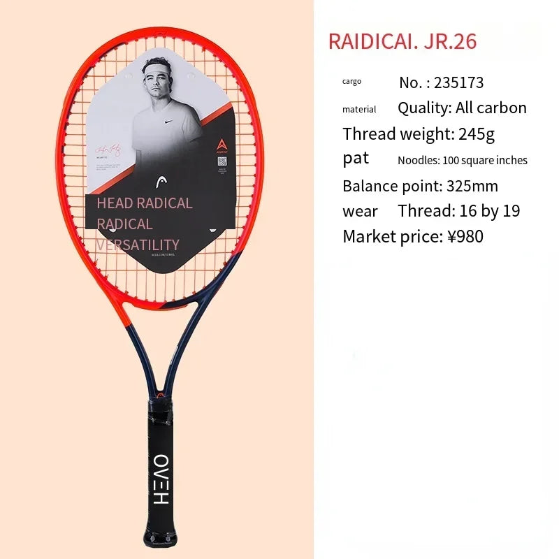 HEAD 2026 Neuer Carbon Tennisschläger für Herren Damen Tenis Raquete Blau