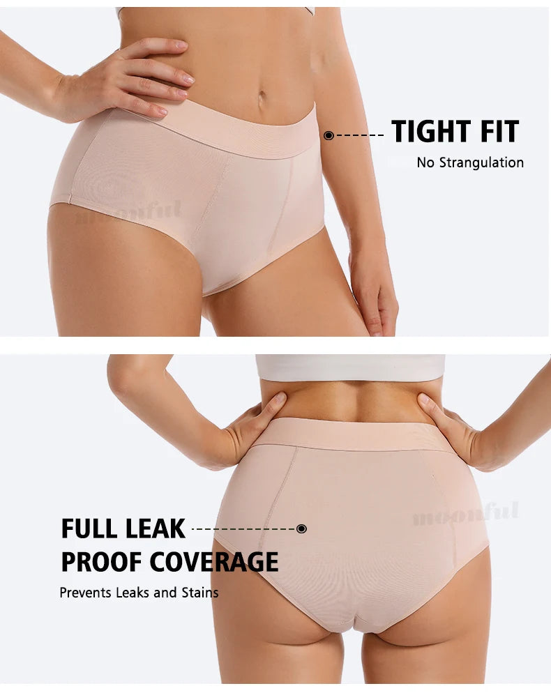 3 Stk./Set Menstruationshöschen Damen sehr starke Blutung Menstruationsunterwäsche High Waist Auslaufsicher Period Panties für Mädchen Set