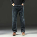 Herren Baggy Jeans Frühling und Herbst Lässige Gerade Stretch Vielseitige Weite Business Denim Hose Bequeme Loose Hose