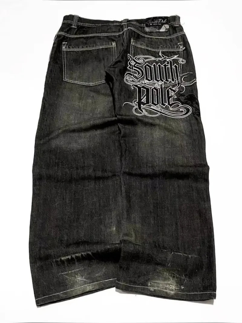 Amerikanische Y2K 2025 Neue weite Baggy Black Jeans Oversized Damen Street Casual Joker Denim-Hose Paar-Jeans Vintage Streetwear