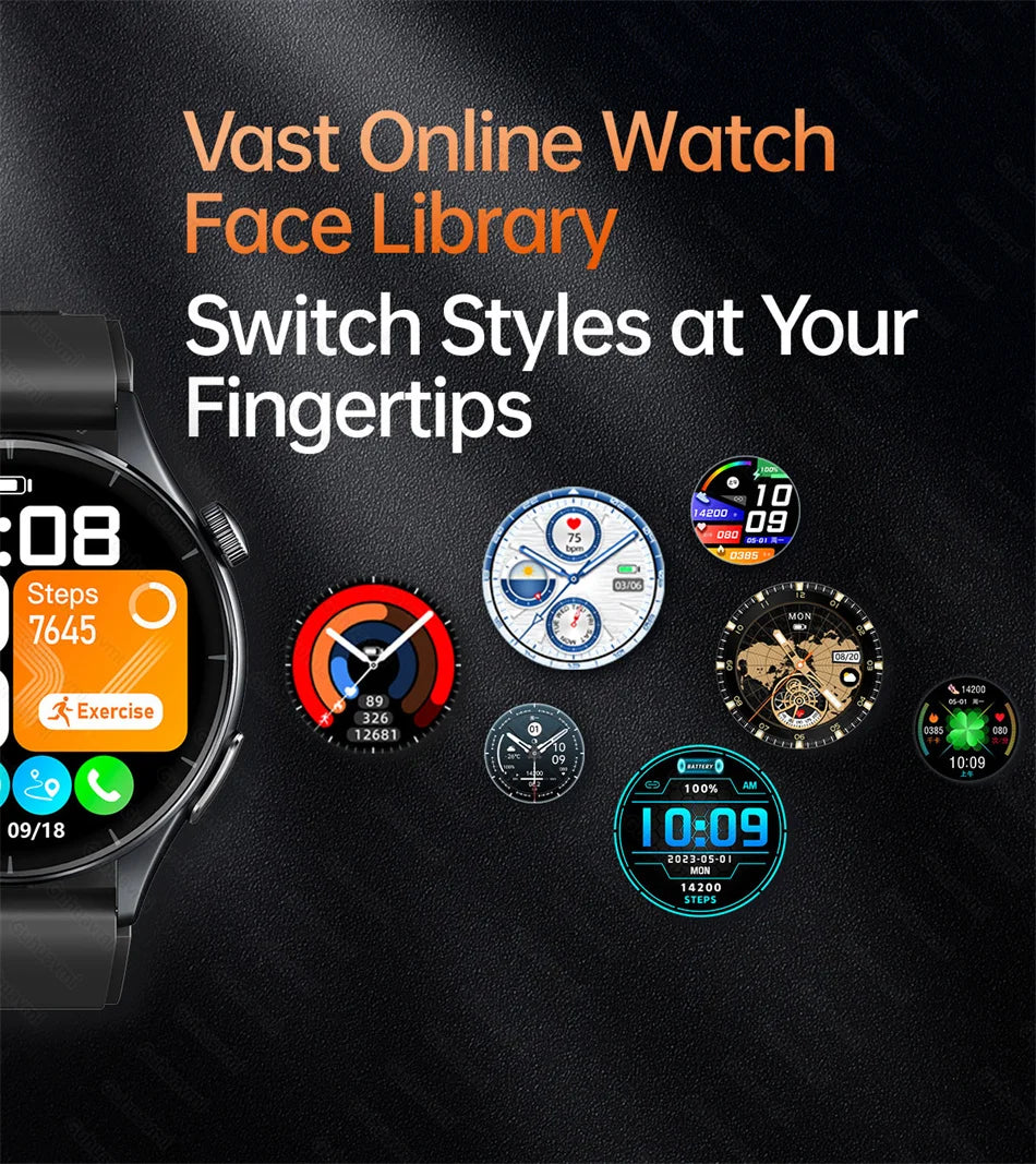 2026 Neue Smartwatch NFC EKG+PPG Blutsauerstoff Harnsäure Blutdruck Saphir Smartwatch Herren für Android iOS Smartwatch Herren