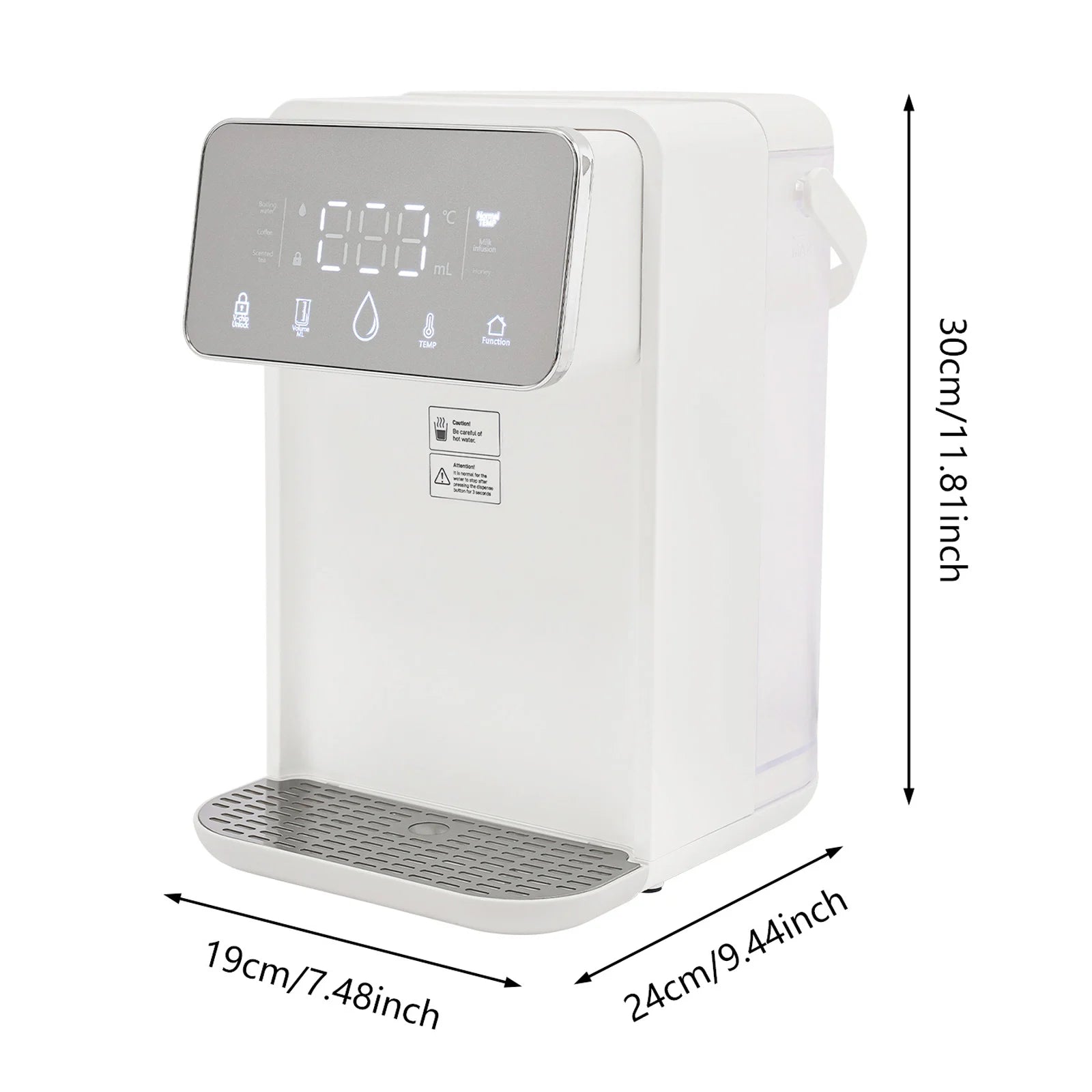 2000W Heißwasser-Sofortbereiter mit Digitalanzeige, 2,9 L Wassertank Temperatur (25–99°C) Wassermenge (150–500 ml)