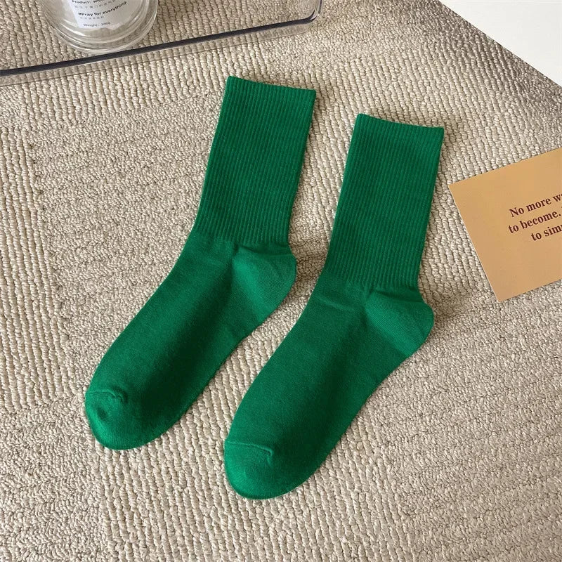 33 Farben Sommer Baumwolle Weiche Socken Fröhlich Bunte Damen Mid-Tube Strümpfe Modetrend Rot Grün Knöchelsocken Herbst Strumpfwaren