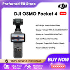 DJI Osmo Pocket 4 Taschengimbal Vlog-Kamera 1″ CMOS & 4K/240fps 3-Achsen-Stabilisierung 2× verlustfreier Zoom 107 GB interner Speicher 2" drehbarer Bildschirm Videokamera für Fotografie Neu Original