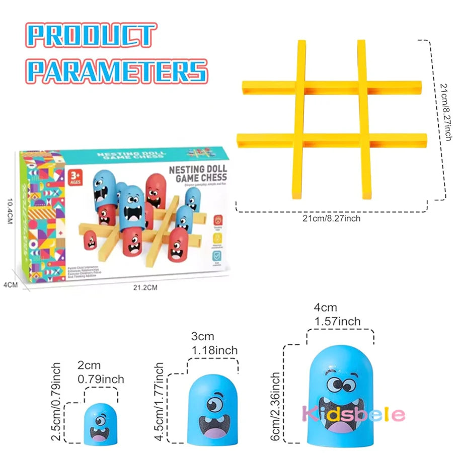 Brettspiel Spielzeug Tic Tac Toe Groß isst Klein Logisches Denken Trainingsspiel Eltern-Kind Interaktives Familienspiel Kinder Weihnachtsgeschenk
