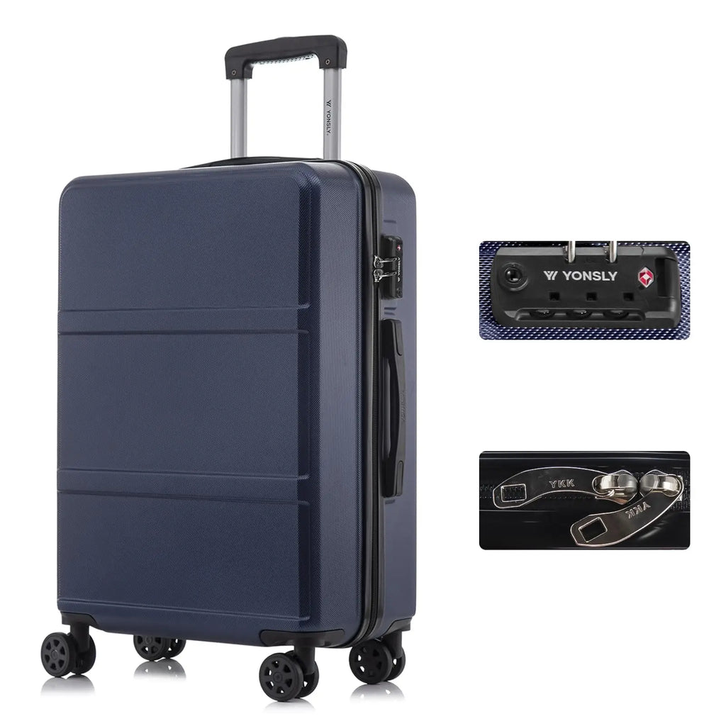 YONSLY Hartschalenkoffer 20/24/28 Zoll mit TSA-Schloss YKK-Reißverschluss 4 leise 360°-Rollen Netzfach Trolley Rollgepäck Handgepäck Koffer für Geschäftsreisen, Urlaube, Familienausflüge und Wochenendtrips