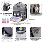 Wickeltasche Leichtgewicht Tragbares Klappbett Großraum-Reise-Maternity-Taschen Baby-Rucksack Weibliche Mama-Ausgehtasche