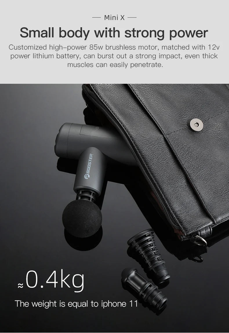 Booster Mini X Massage Gun Perkussion Rücken- und Nackenmassagegerät Elektrische Vibratoren Tragbares Fitness-Mini-Körpermassagegerät