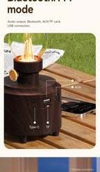 Retro Lampen-Stil Kabelloser Bluetooth-Lautsprecher mit Tragbarem FM-Radio und USB-Anschluss Bluetooth 5.3 Geeignet für Camping, Heimdekoration