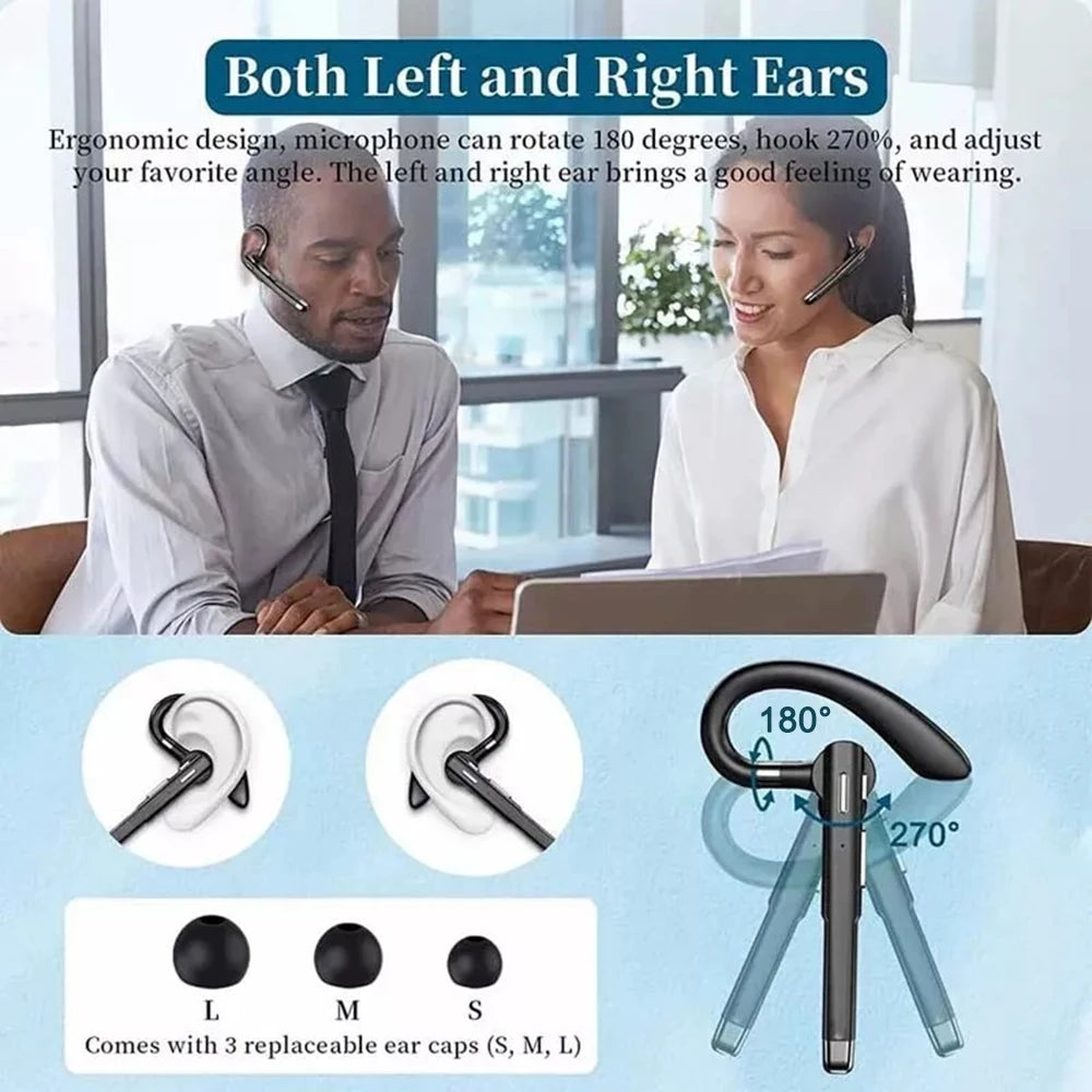 YYK-520 Kabellose Kopfhörer Business Bluetooth 5.3 Ohrhörer Freisprechanruf Mikrofon Geräuschunterdrückung Headset In-Ear-Kopfhörer zum Autofahren