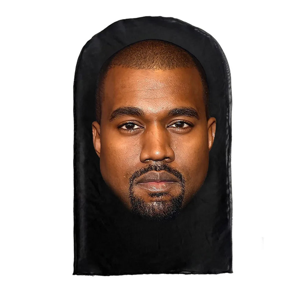 Cosplay 3D-gedruckte Kanye-Maske Stretch Mesh Vollgesichtsmaske Männer Frauen Rollenspiel Kopfbedeckung Halloween Maskerade Sturmhaube Kopfbedeckung