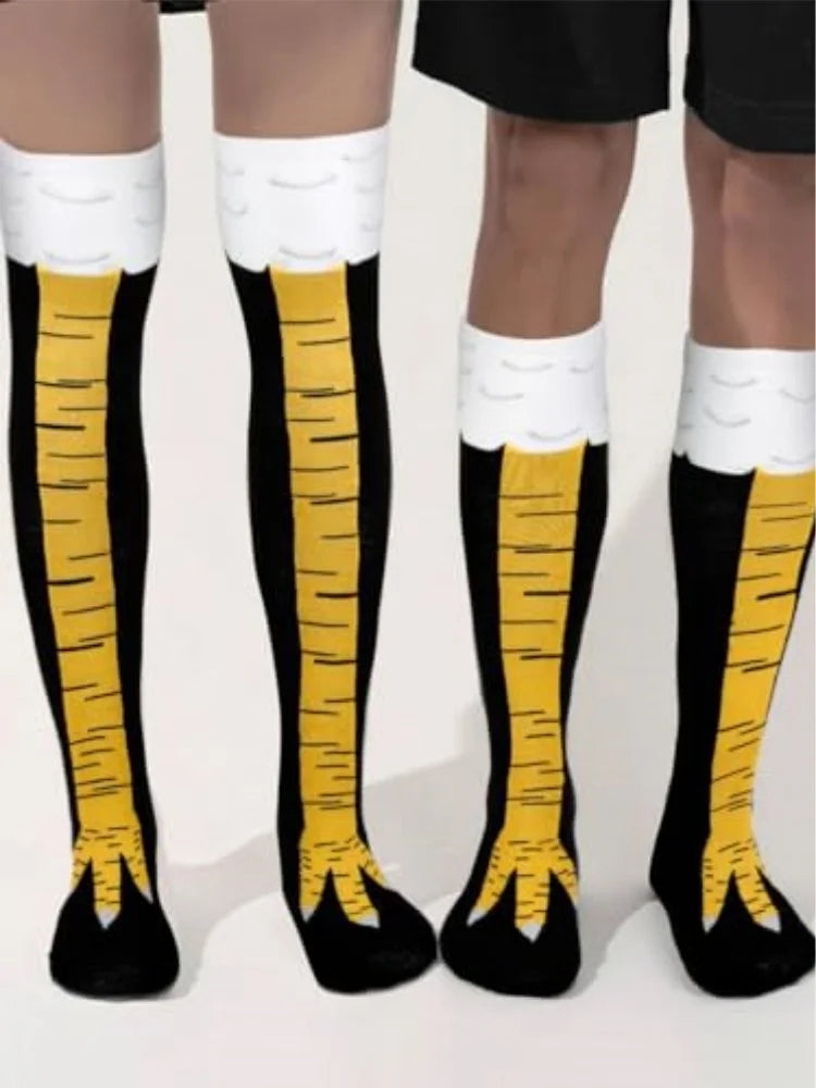 Lustige Verrückte Hühnerfuß-Socken Unisex - Neuartige Kniestrümpfe Witziges Geschenk