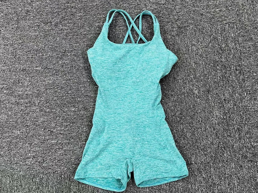 Gepolsterter Activewear Gym Yoga Bodysuit Damen Fitness Kleidung Damen Workout Weibliche Sportoutfit Anzüge Trainings Jumpsuit