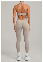 Damen Yoga Jumpsuits Sport Fitness Einteiler Schönheits-Rückengurt Tasche Hüfthebend Slim Fit Laufen Workout Training Bodysuit