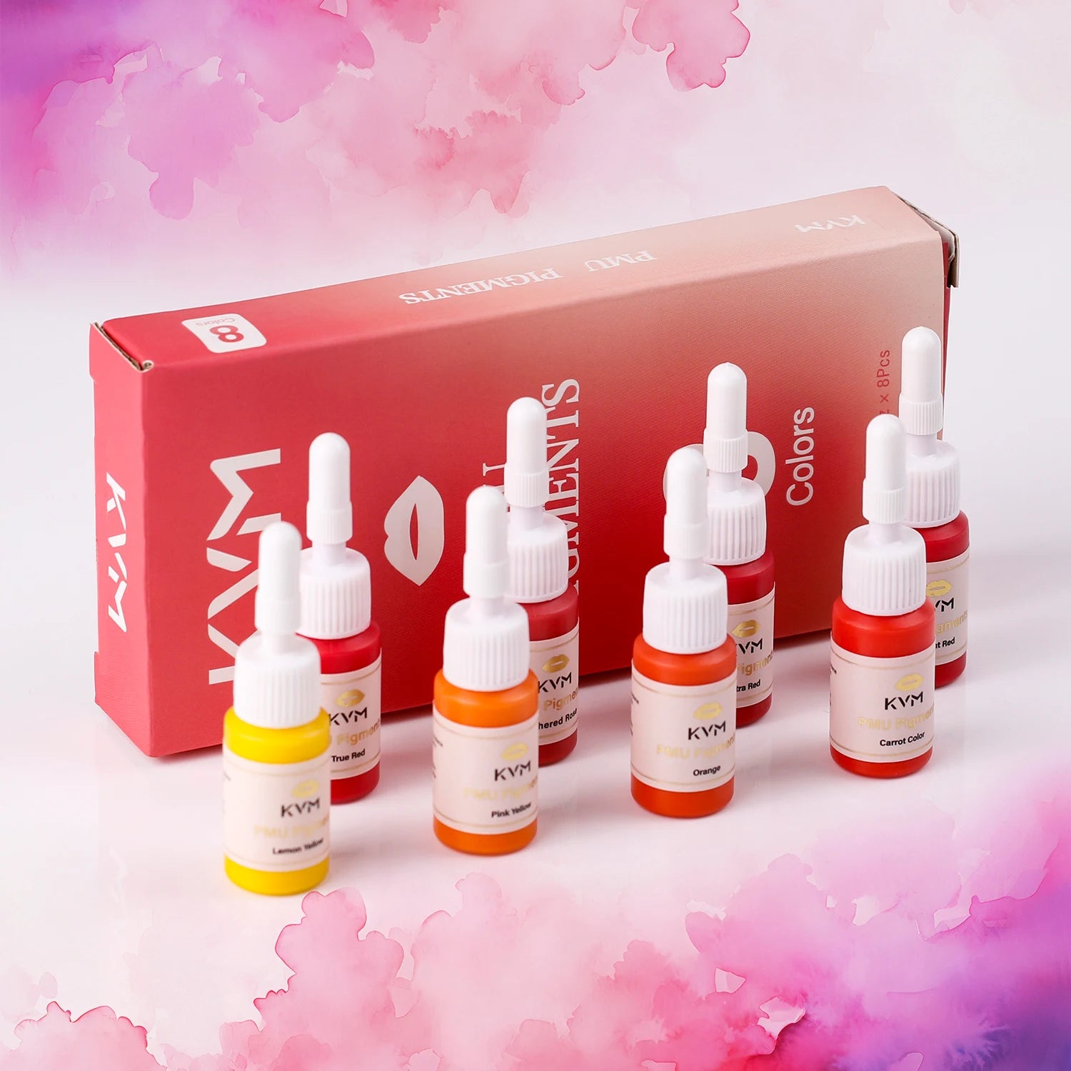 KVM 8 Farben 5ML Lippen-Tattoo-Tinte Microblading-Tinten Semi Permanent Make-up Pigment Tattoo-Tinte Body Art Lippenfarbe Tattoo Zubehör