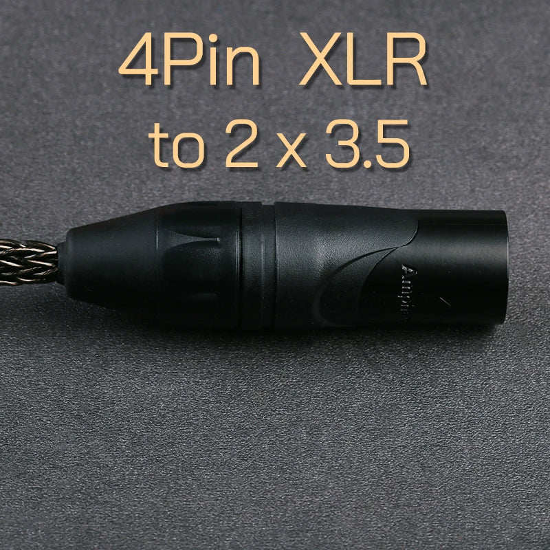 OPENHEART 16-adriges Kopfhörerkabel 1 zu 2 Klinken dual 3.5/2.5/4.4mm/XLR symmetrisches Kabel für HIFIMAN DENON Ersatzkabel 2m 3m