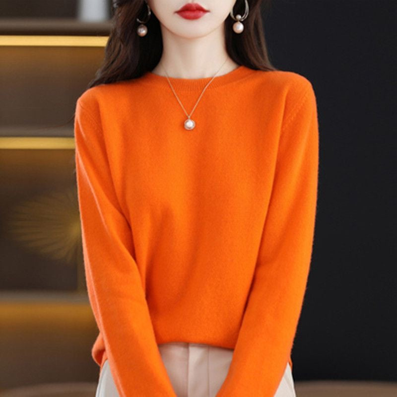 Neuer Damenpullover O-Ausschnitt Herbst Winter Basic Pullover Warm Lässig Pulls Jumper Koreanische Mode Frühling Strickwaren Bottoming Shirt