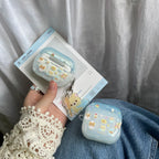 Cartoon Cake Bear Blue Wave Case for AirPods 2 3 4 ANC Cover with Keyring for Apple AirPod Pro 3 2025 Earphone Protective Cases