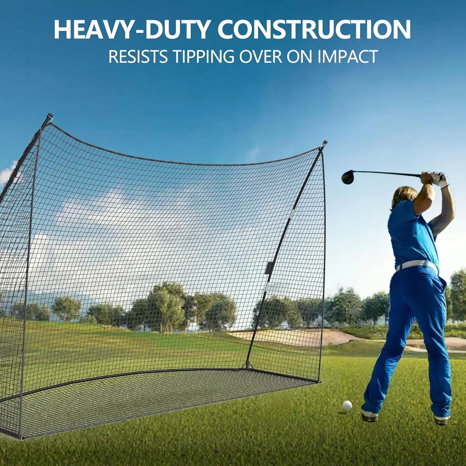 10x7x3ft Basics Golf-Übungsnetz mit Tragetasche, tragbare Golfnetze, persönliche Driving Range für Schwungtraining, Chipping, Garten, Outdoor Hauptbild