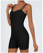 Greenora Damen Workout Strampler Sexy Rückenfrei Yoga Overall Eng Anliegend Body Fitness Activewear Ärmellose Sportbekleidung Einteiler
