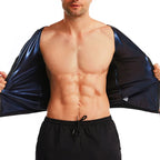 Men Sweat Sauna T-shirt Heat Trapping Compression Shirts Waist Trainer Sportswear Slimming Sauna Suit Fitness Fat Burning Tops