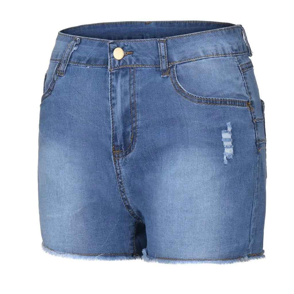 Damen High Waist Po-Lifting Jeans Shorts Ausgefranster Saum Stretchy Bodycon Jeans Shorts Sexy Sommer Club Hot Pants Streetwear 2026