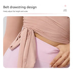 Hearuisavy Summer Women's Yoga Shirt Long Sleeve Sportswear Gym Breathable Quick Dry Sports Top Pilates Dance Ballet Wrap Tops