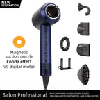 Ionen-Haartrockner 5 in 1 mit Diffusor Professionelle Haarpflegegeräte Damen Salon Friseur Blauer Haartrockner Super Haartrockner