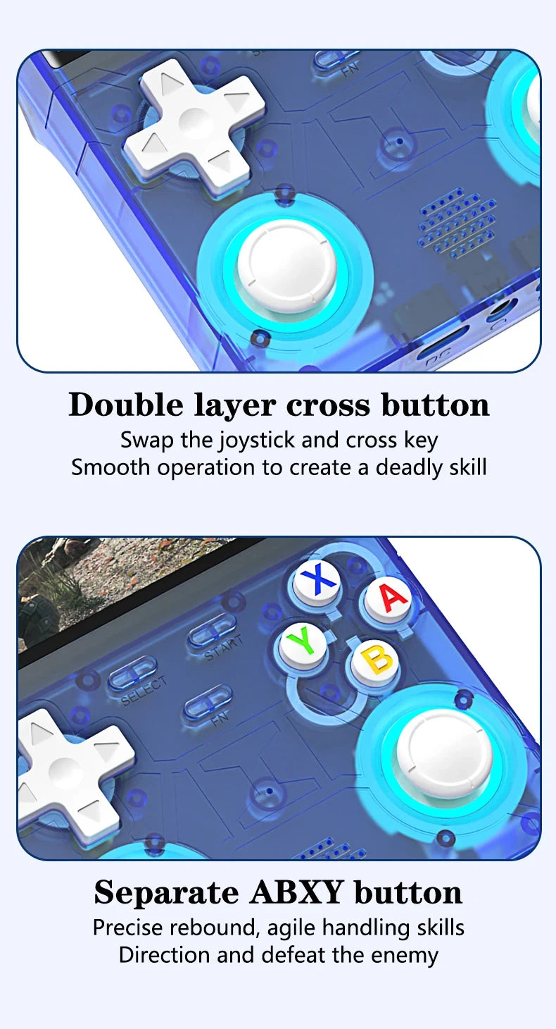 R36Ultra 4,0-Zoll Retro-Handheld-Spielkonsole 128 GB Tragbarer Videoplayer Open-Source-Linux-System zum Spielen