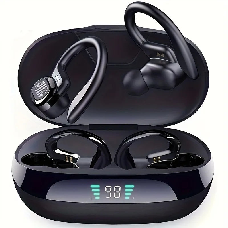 On-Ear LED Display Kopfhörer, Geräuschunterdrückende Ohrhörer, Tiefer Bass, Sport-Gamer, kabelloses Bluetooth Headset, wasserdicht mit HD Mikrofon