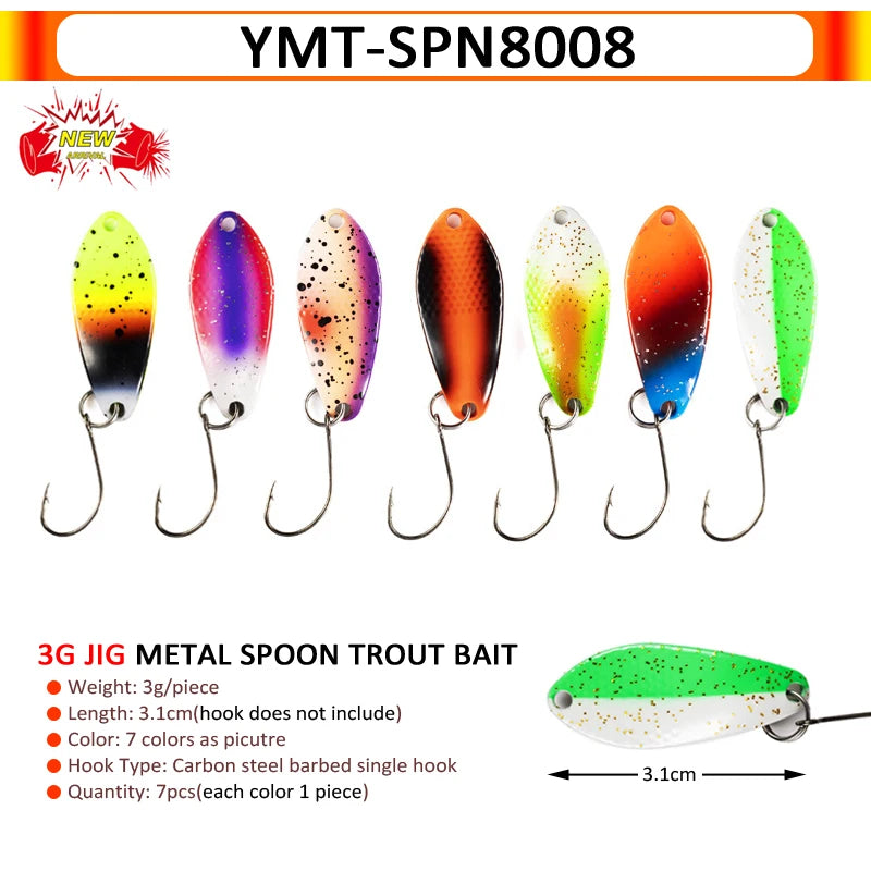 7/9/10 Stück Forellenköder 2,5g/2,6g/3g/3,2g/3,5g/5g Metalllöffel Angelköder Wobbler Casting Jigging Angelzubehör Pesca Döbel