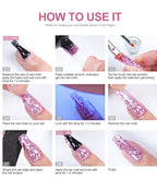 Poly Nail Gel Komplettset mit 6W LED-Lampe Nagelset für Anfänger Nagelspitzen Kunst 3D-Design Dekoration Verlängerung Maniküre Werkzeugset