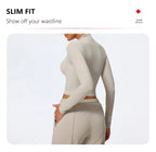 Hearuisavy Sommer Damen Fitness Langarmshirt Leichtes Gym Workout Top Atmungsaktive Schnelltrocknende Yoga Kleidung Sportbekleidung