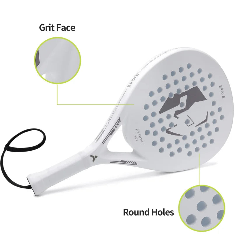 Padel-Tennisschläger, Padelschläger Carbonfaser mit EVA Memory Flex Foam Kern, leichter Padelschläger für Pop-Tennis